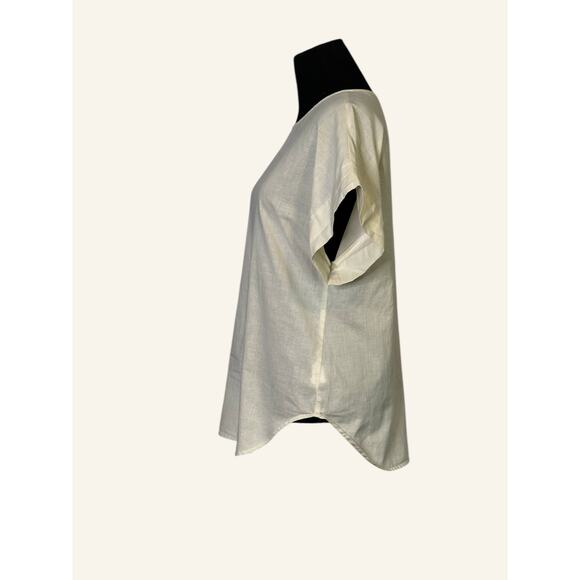 Valeria Mendizabal cream short sleeves tunic top size Medium - Picture 6 of 12
